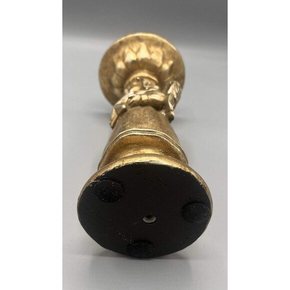 Victorian 3 Set Gold Antiqued Gilded Candleholders Christmas Angel Santa Snowman - Picture 12 of 16